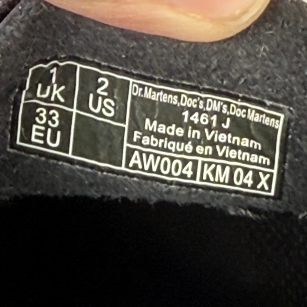 Dr. Martens 1461 Junior Black Leather‎ Lace Up Oxford Shoes Kids Classic Sz 2